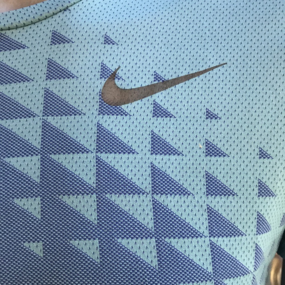 Nike Running Zonal Cooling Short Sleeve Blue Shirt Men's Medium - Picture 5 of 10
